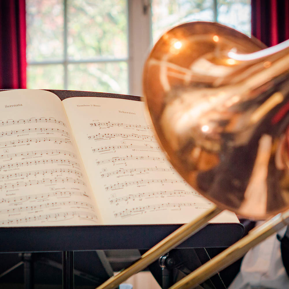 Trumpet and a music sheet