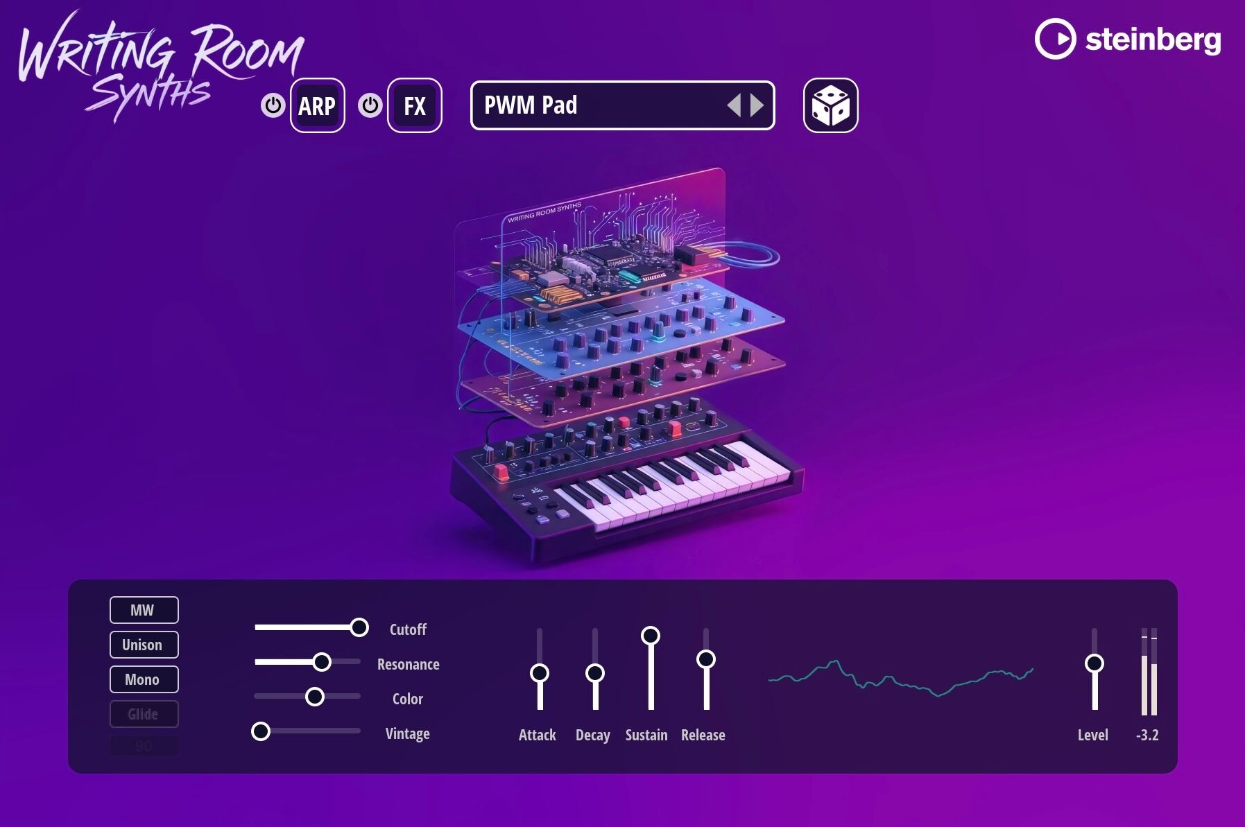 Steinberg writing room synth — original manufacturer photograph